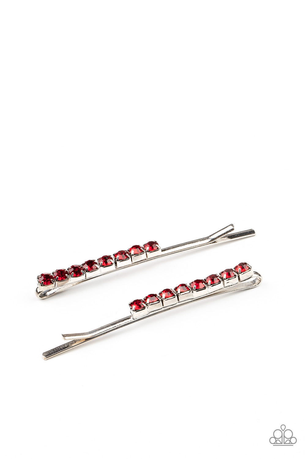 Satisfactory Sparkle - Red Rhinestone Bobby Pin Hair Clips